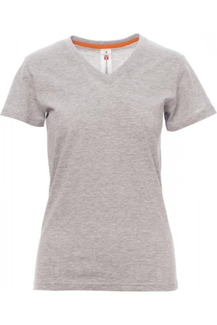 Dámské tričko V-NECK LADY MELANGE (Velikost XS, Barva ŠEDÁ MELANŽOVÁ)
