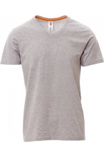 Pánské tričko V-NECK MELANGE (Velikost XS, Barva ŠEDÁ MELANŽOVÁ)