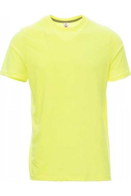 Pánské tričko SUNSET FLUO, bez bočních švů (tubulární střih) (Velikost XS, Barva ŽLUTÁ FLUO)
