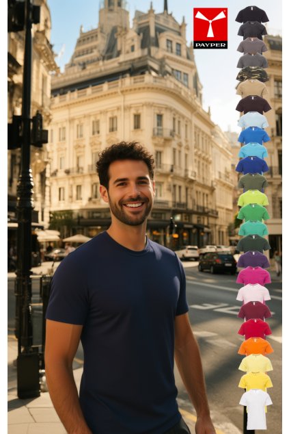 Payper SUNSET – pánské tričko 150 g/m², 100% bavlna, bestseller značky Payper (Barva BÍLÁ, Velikost XS)