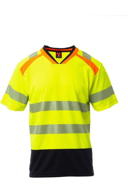 Reflexní pracovní tričko, ALLEY (Velikost XS, Barva ŽLUTÁ FLUO/NÁMOŘNICK)