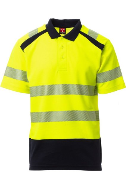Pánská pracovní reflexní polokošile ROAD, Payper (Velikost XS, Barva ŽLUTÁ FLUO/NÁMOŘNICK)