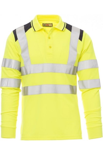 Pracovní reflexní polokošile s dlouhým rukávem GUARD+WINTER, Payper (Velikost XS, Barva ŽLUTÁ FLUO/NÁMOŘNICK)