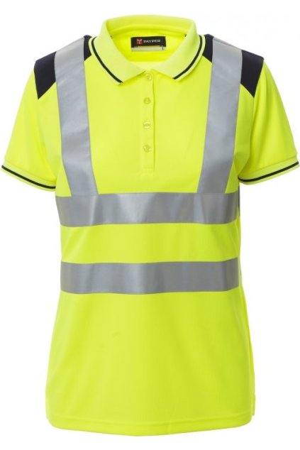 Dámská pracovní reflexní polokošile GUARD+LADY, Payper (Velikost S, Barva ŽLUTÁ FLUO/NÁMOŘNICK)