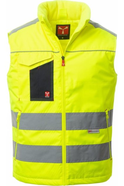 Reflexní zateplená vesta TASK, Payper (Velikost XS, Barva ŽLUTÁ FLUO/NÁMOŘNICK)