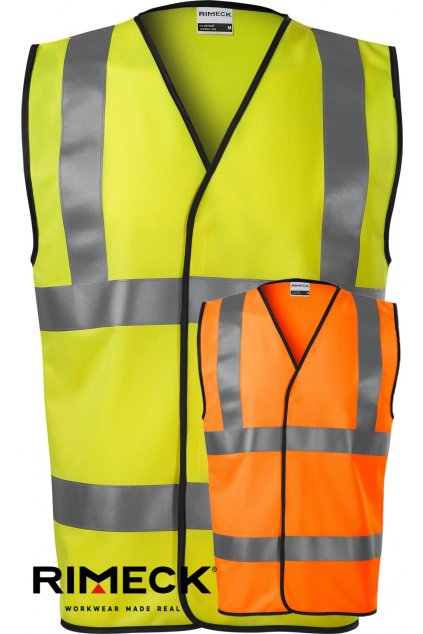HV Bright 9V3 Bezpečnostní vesta unisex (Velikost M, Barva fluorescenční žlutá)
