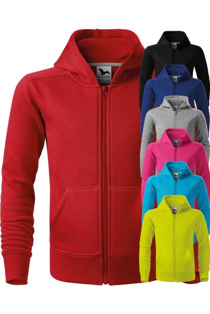 Trendy Zipper 412 Mikina dětská (Barva 01-černá, Velikost 158 cm/12 let)