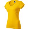 Malfini Fit V‑neck 162 – dámské tričko, 180 g, hlubší výstřih do V, silikonová úprava (Barva 00-Bílá, Velikost XS)