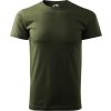 Malfini Basic 129 – pánské/unisex tričko, 160 g, 100% bavlna, silikonová úprava (Velikost XS, Barva 06-lahvově zelená)