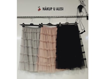 Tylová sukně s volánky