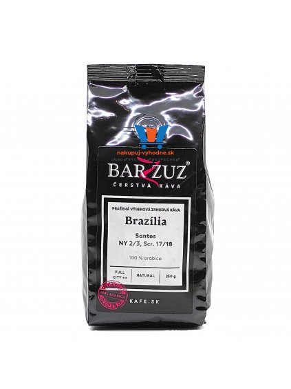 Barzzuz Brazília Santos, 100% Arabica, zrnková káva, 250 g