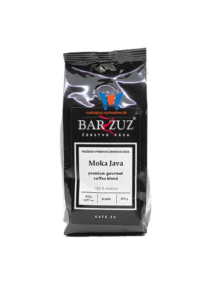 Barzzuz Moka Java blend, 100% Arabica, zrnková káva, 250 g