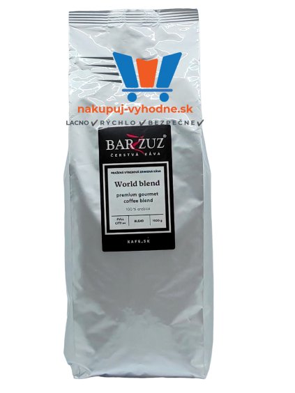 Barzzuz World blend, 100% Arabica, zrnková káva, 1000 g