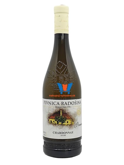 Pivnica Radošina Chardonnay PRÉMIUM, r. 2021, D.S.C., výber z hrozna, suché, 0,75 l