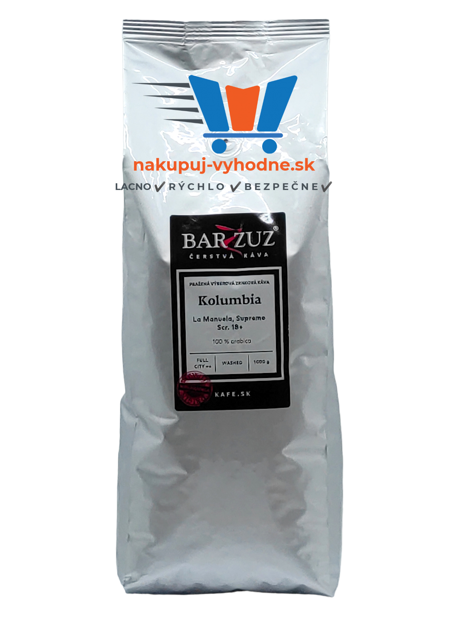 Columbia, 100% Arabica, zrnková káva, 1000 g