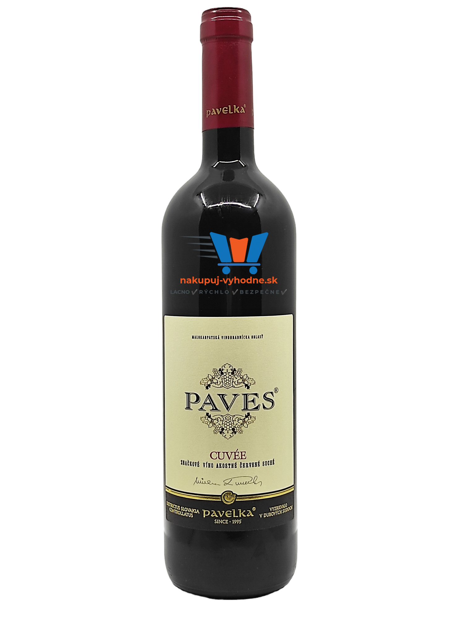 Paves červený 2018, akostné značkové víno, suché, 0,75 l