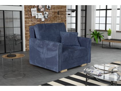 Rozkládací křeslo Vivian Piano I modrá