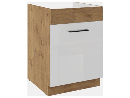 Kuchyňská skříňka Vega 60 ZL 1S dub lancelot/bílý lesk