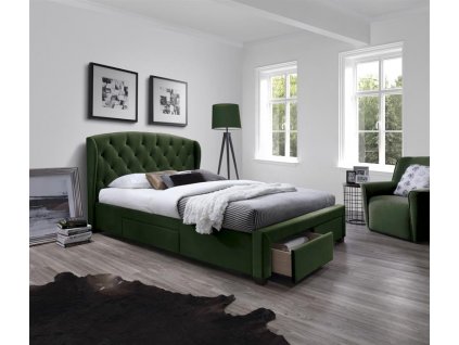 SABRINA postel 160 tmavě zelená