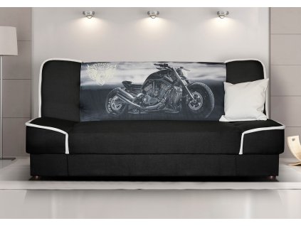 Pohovka Rallye černá/motorka C