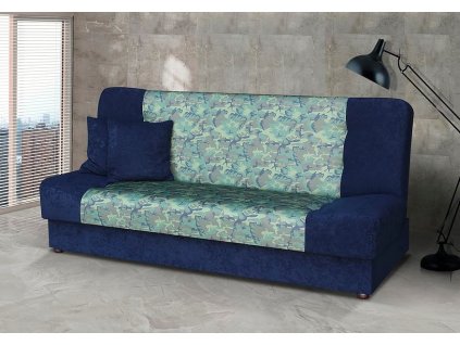 Pohovka Marry modrá/zelený vzor