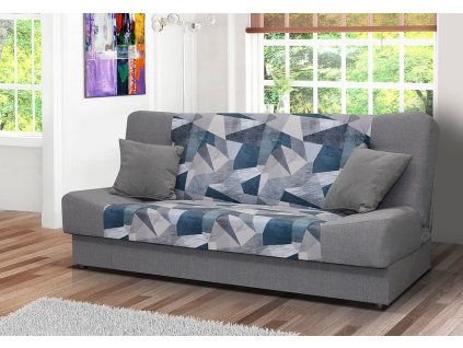 Pohovka Marry šedá/modrý vzor