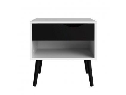 Noční stolek Retro 394 bílá/černá