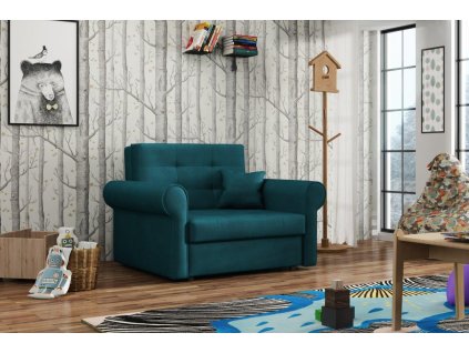 Rozkládací křeslo Vivian Silver I Kronos tyrkysová