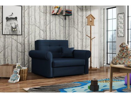 Rozkládací křeslo Vivian Silver I Kronos modrá