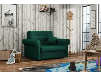 Rozkládací křeslo Vivian Silver I Kronos zelená