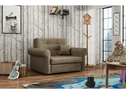 Rozkládací křeslo Vivian Silver I Paros sv. hnědá