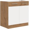 Kuchyňská skříňka Vega 80 ZL 2F dub lancelot/bílý lesk