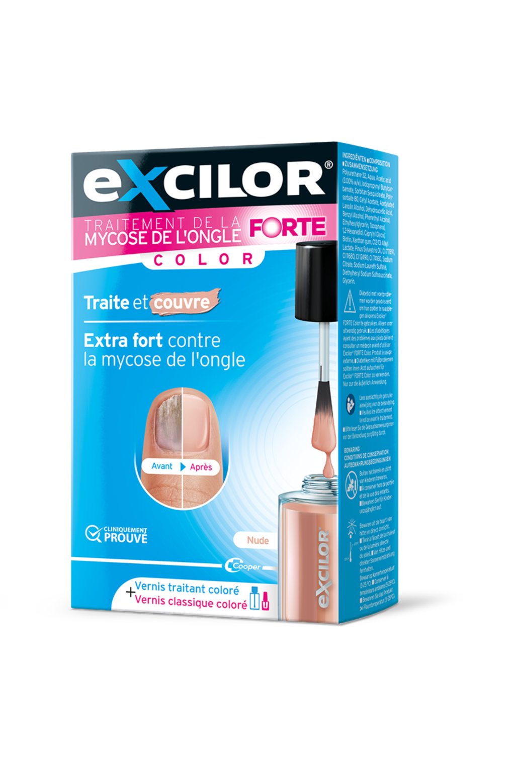 EXCILOR Forte Color lak nude na liečbu plesňových infekcií nechtov 8 ml