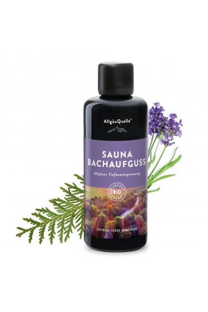 allgaeuquelle sauna aufgussset bio saunaaufguss bachaufguss saunaduft 1 x 100ml mit lavendel zeder und mandarine