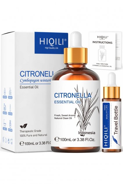 HIQILI Citronella Essential Oil 100ML NEKOMPLETNÉ BALENIE