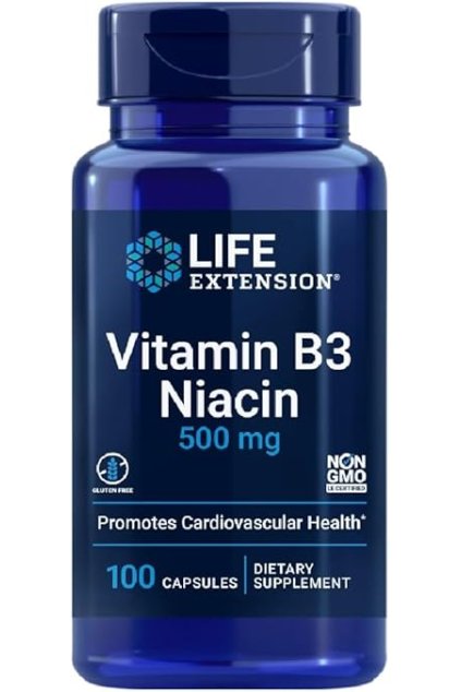 Life Extensions Vitamín B3 Niacín 500 mg 100CPS
