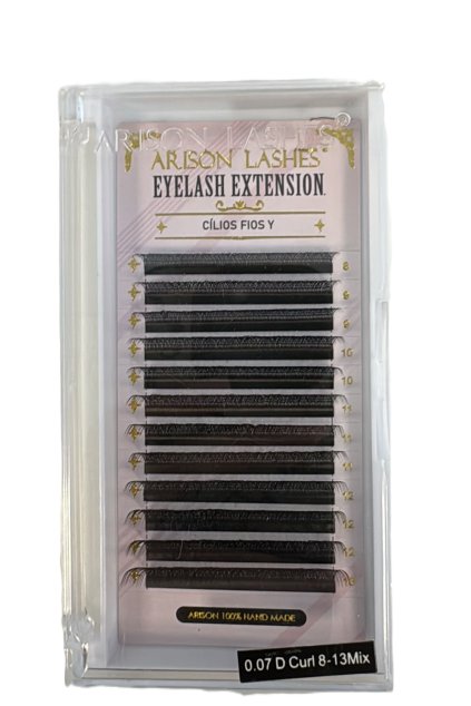 ARISON LASHES Predlžovanie mihalníc 0,07 mm D Curl Mix 8-13 mm 12 radov