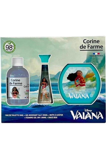 Corine de Farme - Sada Vaiana s penou do kúpeľa 300 ml a krabičkou na desiatu-nekopletné balenie