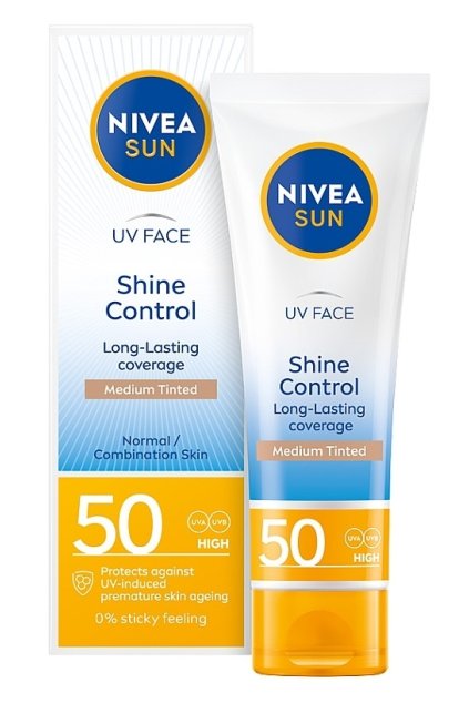 Nivea sun krém 50ml- SPF50 -Shine Control Medium Tinted