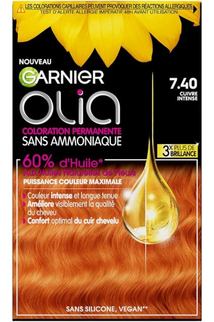 Permanentná olejová farba Garnier Olia 7.40 intenzívna medená