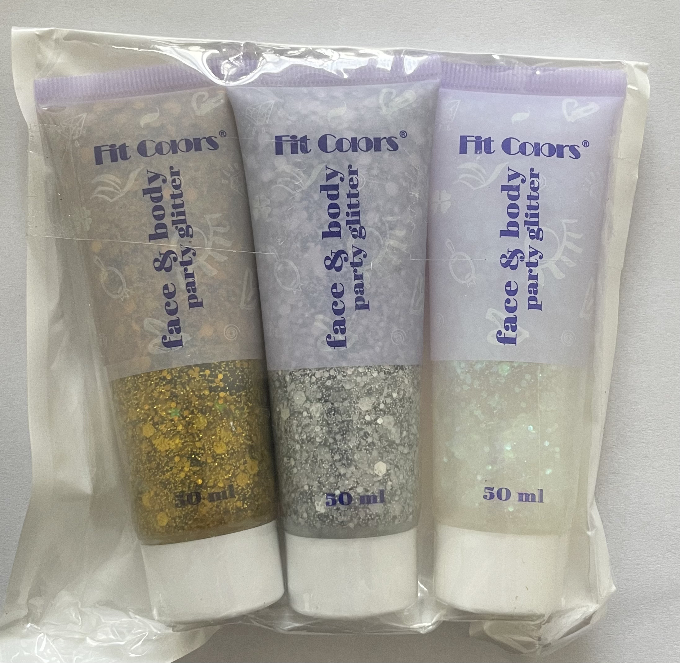 Fit Colors Fit Colors, Gél s trblietkami - 3x 50ml