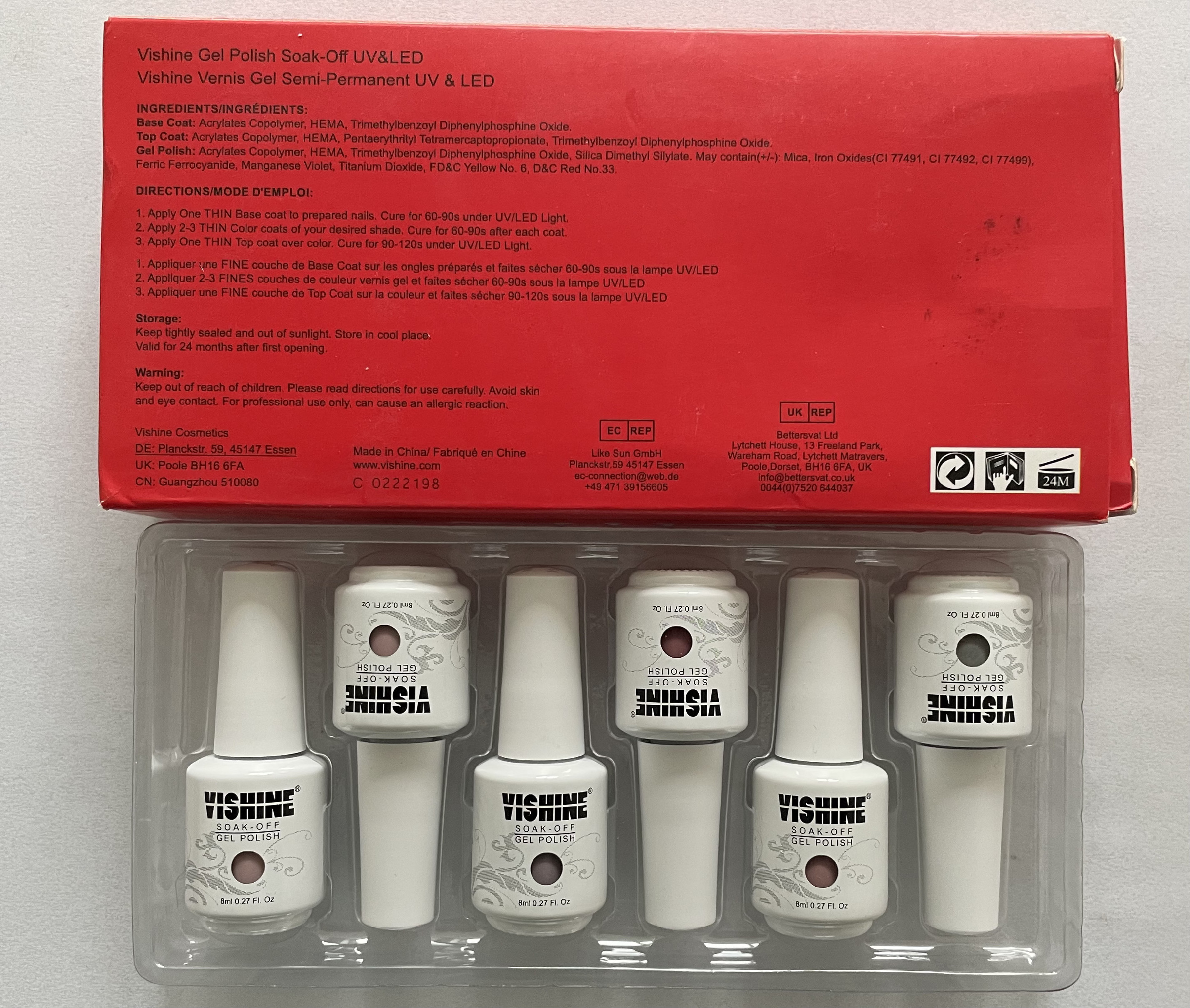 Vishine - 6 Gel Polish Set - B, 6 x 8 ml