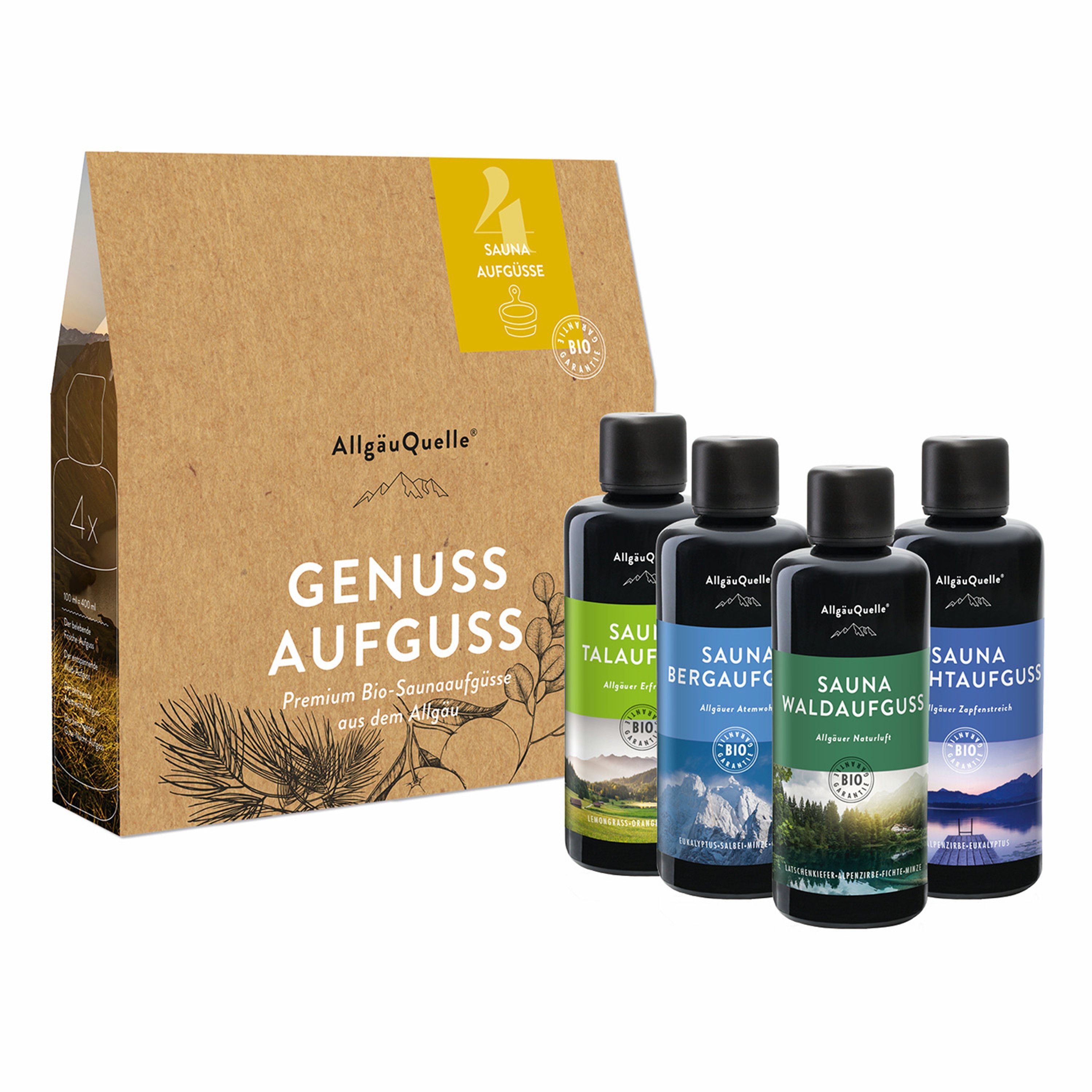 AllgauQuelle BIO sauna infúzna darčeková sada, 4x100ml