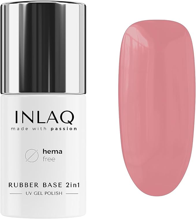 INLAQ 2in1 Rubber Base Gel - Cover Rose, 6ml