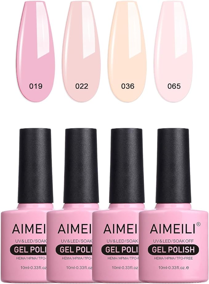 AIMEILI Soak Off UV LED gélový lak na nechty, 4 x 10ml