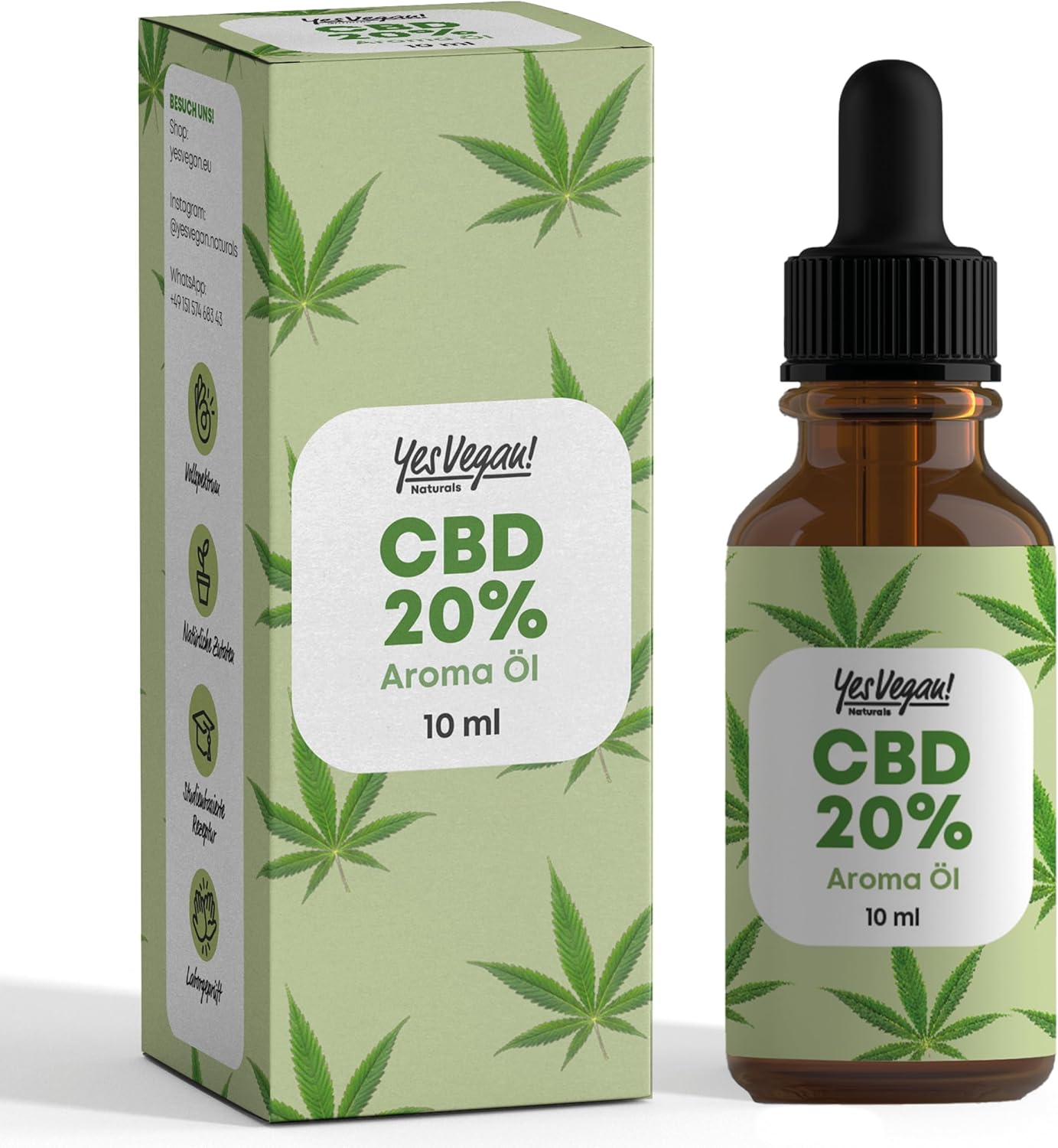 YesVegan Yes Vegan - CBD Oil 20% - Full Spectrum 10ml