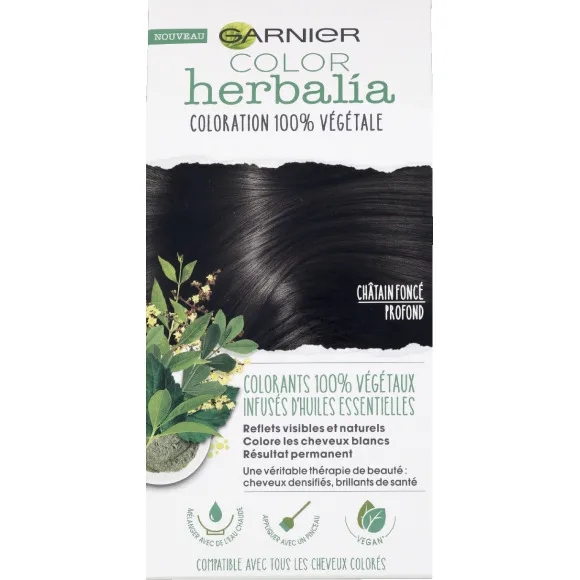GARNIER COLOR herbalía - 100% rastlinná tmavohnedá farba vlasov