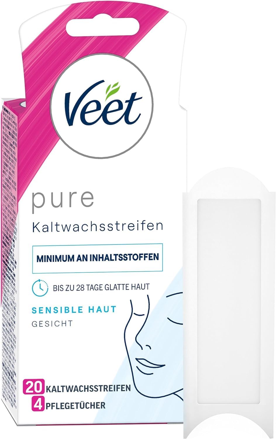 Veet Pure Cold Resin Strips pre citlivú pokožku, 20 ks