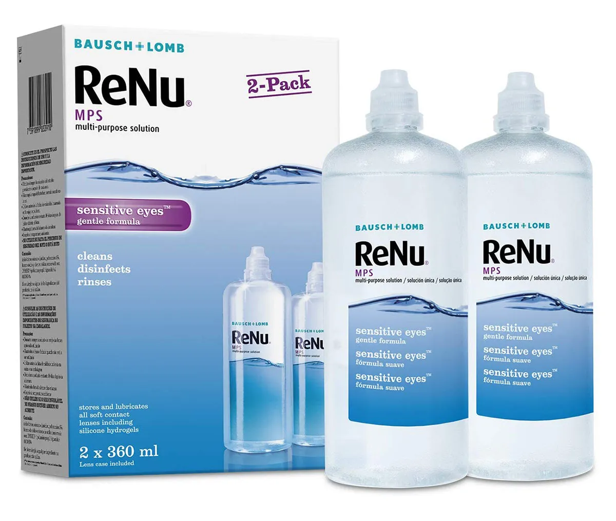 ReNu Sensitive Eyes- roztok na šošovky 2- PACK 360 ml
