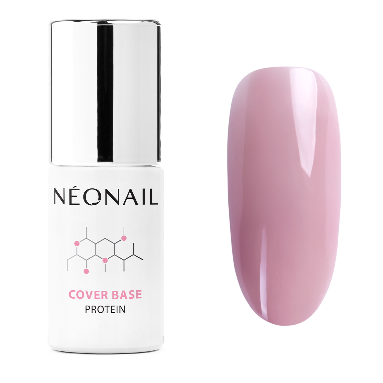 Neonail cover base protein - dark Rose- podkladový lak pre gélové nechty 7,2ml